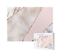Spliced Mixed Rose Gold Marble,500 Pieces Wooden Jigsaw Family Game Jigsaw Puzzles for Adults Teens Home Decor