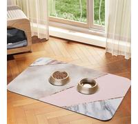 Spliced Mixed Rose Gold Marble,Waterproof Pet Feeding Mat,PU Leather Placemats for Cat Dog Water Bowl,Food Mats,30x45cm