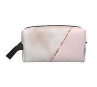 Spliced Mixed Rose Gold MarbleMakeup Trave Bag for Women,Cosmetic Large Capacity Organizer