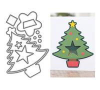 Splicing Christmas Tree Die Cuts for Card Making, Flower Stars Metal Cutting Dies for Paper Scrapbooking, DIY Stencils for Album Party Wedding Festivals Decoration