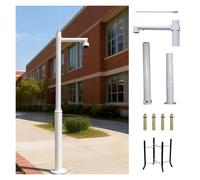 Splicing Type Security Camera Mounting Pole Standing, 7 8 10 12 13 15 16 20ft Extra-long CCTV Pole for School/Parking Lot, Surveillance Post Stand(C,196.9 in(5 m))