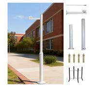 Splicing Type Security Camera Mounting Pole Standing, 7 8 10 12 13 15 16 20ft Extra-long CCTV Pole for School/Parking Lot, Surveillance Post Stand(B,157.5 in(4 m))