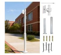 Splicing Type Security Camera Mounting Pole Standing, 7 8 10 12 13 15 16 20ft Extra-long CCTV Pole for School/Parking Lot, Surveillance Post Stand(A,137.8 in(3.5 m))