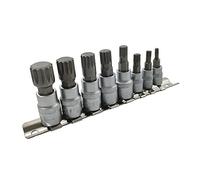 Spline Bit Socket Set 8Pc 12 Point Triple Square Bits 1/4 & 3/8 Drive M4-M16