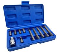 Spline Socket Bit Set 11 Piece 1/2 Drive Standard and Long Sockets M5, M6, M8, M10 & M12 Spline Sizes 12 Point Special Socket Set for use with 1/2" Ratchet Handles