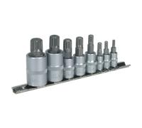 Spline Socket Bit Set 8pc 1/4", 3/8" & 1/2"Sq Drive - Sealey AK6214 New