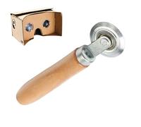 Spline Tool - Reusable Roller with Wooden Handle, Accessories for Assembly, Repair and Cleaning of Coated Paper and Corrugated Cardboard for Home and Garden