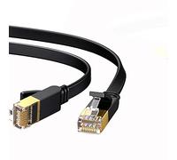 Splinktech® Premium 20 Meter Cat7 Flat Ethernet Network RJ45 LAN SSTP Cable 10 Gbps 600MHz 10/100/1000 Gigabit Super Speed Double Shielded Compatible Cat5 Cat5e Cat6 Switch/Router/PC Laptop 20M