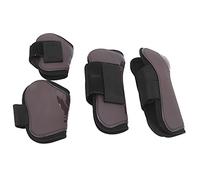 Splint Boots For Horses, Horse Riding Boots PU Elastic Thickened Adjustable Leg Protector with Nylon Hook Tendon Leg Wraps For Jumping, Trail Riding (A set of four large sizes)