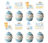 Splish Splash Baby Shower Cupcake Toppers 24pcs for Boys Splish Splash It’s A Baby Bash Cake Decors Beach Pool Gender Reveal Decor Summer Swimming Hawaiian Tropical Welcome Baby Party Supplies