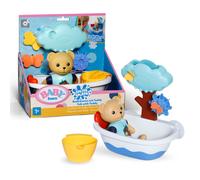BABY born Splish Splash Tub with Teddy, Interactive Bath Time Toy with Swimming Teddy, features a Turning Wheel and Tree Shower, Wind Up Toddler Bath Toy, Sensory Development, 838105 Zapf Creation