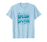 Splish Splash Water Droplet Design for Summer Fun T-Shirt, Men, Baby Blue, L