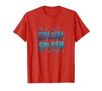 Splish Splash Water Droplet Design for Summer Fun T-Shirt, Men, Red, XXL