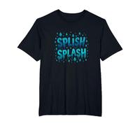 Splish Splash Water Droplet Design for Summer Fun T-Shirt, Men's Big and Tall, Black, 5X Tall