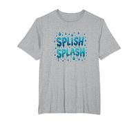 Splish Splash Water Droplet Design for Summer Fun T-Shirt, Men's Big and Tall, Heather Grey, 6X Tall