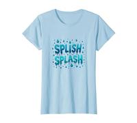 Splish Splash Water Droplet Design for Summer Fun T-Shirt, Women, Baby Blue, L
