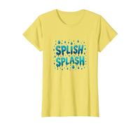 Splish Splash Water Droplet Design for Summer Fun T-Shirt, Women, Lemon, S