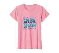 Splish Splash Water Droplet Design for Summer Fun T-Shirt, Women, Pink, L