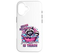 Splish Splash Your Opinion Is Trash Raccoon Bath Case for iPhone 16