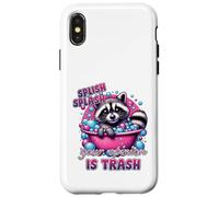 Splish Splash Your Opinion Is Trash Raccoon Bath Case for iPhone X/XS
