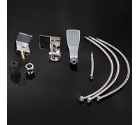 Split 3 Piece Quality Waterfall G1/2" Bathtub Faucet Kits Cold & Hot Water Diverter Bath Mixer Tap Brass Shower and Bath Faucet, Ceramic Valve Core, Chrome Plated, Deck Mounted, Ten Level Plating (B)