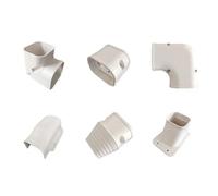 Split and Central A/C Decorative PVC Line Cover for Indoor Air Quality Systems, White Weather Resistant Protection from -30 to 150°F(90°Flat Elbow)