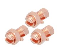 Split Bolt Connector Brass Copper 25mm Grounding Clamps with 14mm Matching Hex Nut for Completing Ground Bonding to Bare Wires Pack of 3