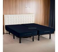 Split California King Fitted Sheets 2 Piece, Fits Mattress Between 10 to 16 inches, Extra Soft and Wrinkle Free, Comfy Breathable & Cooling, Dual Adjustable Bottom Sheet, Navy Blue