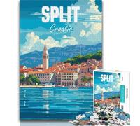 Split Croatia Adult Jigsaw Puzzles 1000 Pieces,Challenging Game And Family Play for Is Ideal As A Gift for The Whole Family 38x26cm