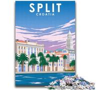 Split Croatia City Poster Jigsaw Puzzles for Teenagers 1000, Staycation Kill Time Birthday Present, Gifts, Wall Art for 14+ 2000pcs (70x100cm)