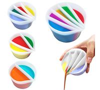 Split Cup for Paint Pouring, Fluid Art Split Cup Acrylic Paint Pour Split Cup Resin Pouring DIY Making Painting Tools Drawing Accessories Reusable Silicone Split Cup with Dividers (5 Chambers)