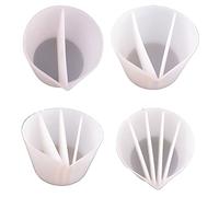 Split Cup Paint Color Mixing Cups Pouring Silicone Split Cup, Color Dividers Painting Tools Reusable Paint Pour Multi Channel Cup for Acrylic Paint Resin Mixing Casting DIY Making… (White)