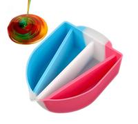 Split Cup, Silicone 4 Channel Mixing Cup for Resin, Reusable Pour Painting and Casting Supply, Perfect for Creative Resin Art Mold Making and School Projects, 5.12x3.54x1.54 in