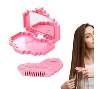Split Ends Hair Trimmer, Bang Scissors Comb with Mirror, Heart Shaped Dead Ends Hair Cutter, Convenient Personal Grooming Tool, for Travel Outdoor Home Daily Routine Quick Maintenance