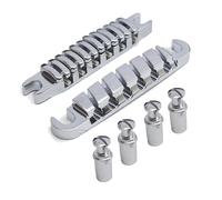 Split Guitar Bridge Tailpiece Replacement Top Hanging String Individual Saddles Zincs Alloy Split Guitar Bridge Enduring
