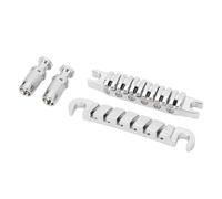 Split Guitar Bridge Zinc Alloy Individually Adjustable 10.4mm String Through Bridge Replacement for Style Electric Guitars with 52mm Spacing (Silver Clip)