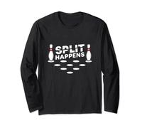 Split Happens Bowling Game Ball Gift For Kids Men Women Long Sleeve T-Shirt