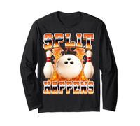 Split Happens Funny Bowling Bowler 90s Bootleg Style Long Sleeve T-Shirt