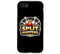 Split Happens Funny Bowling Joke Bowler Wordplay Phrase Pun Case for iPhone SE (2020) / 7/8