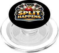 Split Happens Funny Bowling Joke Bowler Wordplay Phrase Pun PopSockets PopGrip for MagSafe