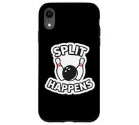 Split Happens Funny Bowling Joke Bowler Wordplay Pun Phrase Case for iPhone XR