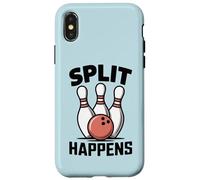 Split Happens Funny Bowling Pun Humor Bowler Design Case for iPhone X/XS