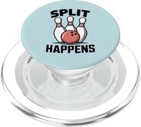 Split Happens Funny Bowling Pun Humor Bowler Design PopSockets PopGrip for MagSafe