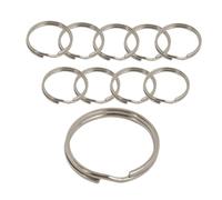 Split Key Ring Nickel 38mm Sprung Round Hoop for Keys Car House Crafts Decoration, Pack of 10