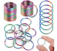 Split Key Rings 1 inch for Keychain and Crafts, 40pcs Rainbow Jump Rings