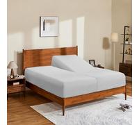 Split King/2 Pack Twin XL 100% Egyptian Cotton Fitted Sheets 600 Thread Count 16" Deep Pocket(Split King/2 Pack Twin XL Fitted Sheet, Gray)