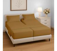 Split King Sheets Sets for Adjustable Bed, 5 Piece Bedding Set, Ultra Soft & Wrinkle Free, Fits Between 12" to 16" Deep Mattress, Easy Care Brushed Microfiber, Taupe