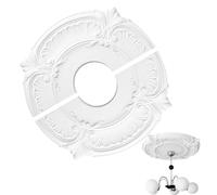 Split Medallion for Ceiling Light, Split Cover for Light Fixture - Adhesive PU Border for Lampshade Home Office Living Room Dining Room