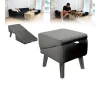 Split Ottoman Dog Ramp,2-in-1 Folding Non-Slip Dog Ramp and Ottoman for Small Medium Senior or Injured Dogs and Cats,Portable Pet Stairs for Bed Sofa and Couch,Black