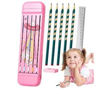 Split Pencil Case - Split Pencil Case, Pencil Case with Compartments | Office Paper Box for Students Kids Boys and Girls Easy Application, Pink, se beskrivning, Unisex